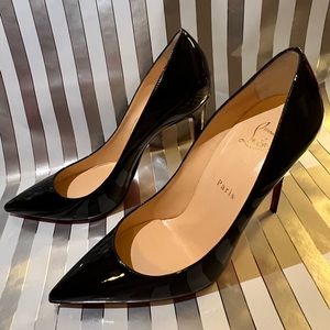 Christian Louboutin Kate 100 Black Patent Pumps Size 40.5